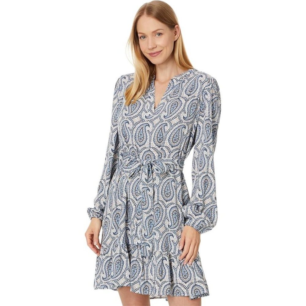 NWT Tommy Hilfiger Womens Size XXL Paisley Belted A-Line Peplum Mini Dress NEW